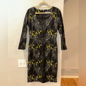 Abstract feather print dress